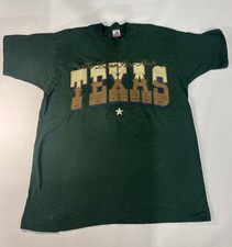 Vtg Single Stitch Xl T Shirt “Texas The Lone Star State” Hunter Green USA Made