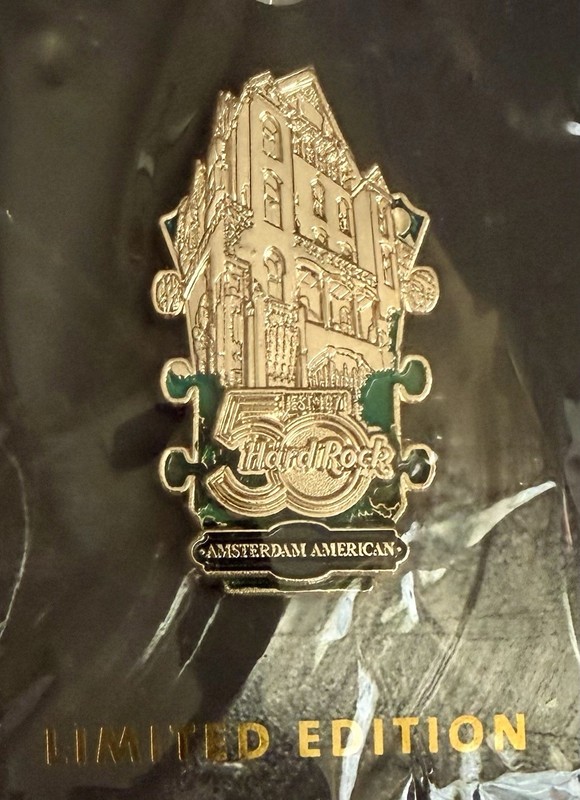 Hard Rock Cafe Amsterdam American Hotel 50th Anniversary Global Headstock Pin