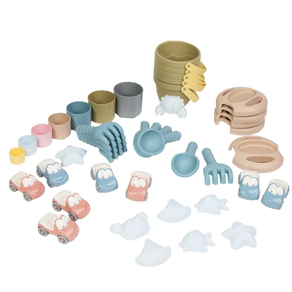 Dantoy Tiny Bio Sand-Set Sandkasten-Spielzeug Förmchen Kindergarten-Set 43 Teile