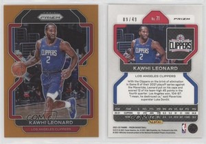 2021-22 Panini Prizm Orange Prizm /49 Kawhi Leonard #71