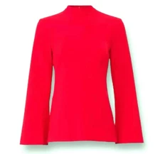 Trina Turk Keyhole Hostess Top Red Size 6 MSRP $248