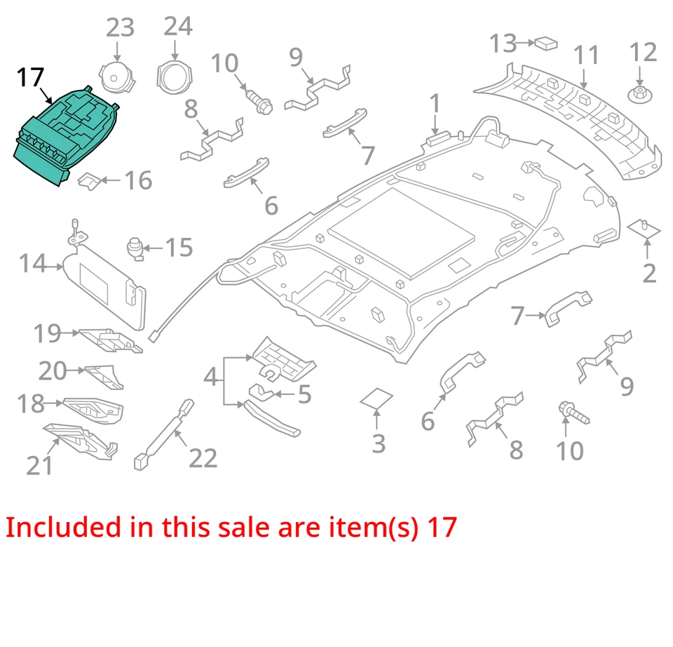 Console Front Roof With Sunroof Panoramic Fits 19-21 INFINITI QX50 6768535 Foto 3 de 4
