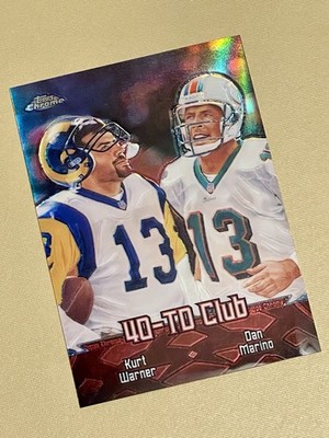 2000 TOPPS CHROME - 40 TO CLUB - KURT WARNER & DAN MARINO # TC10