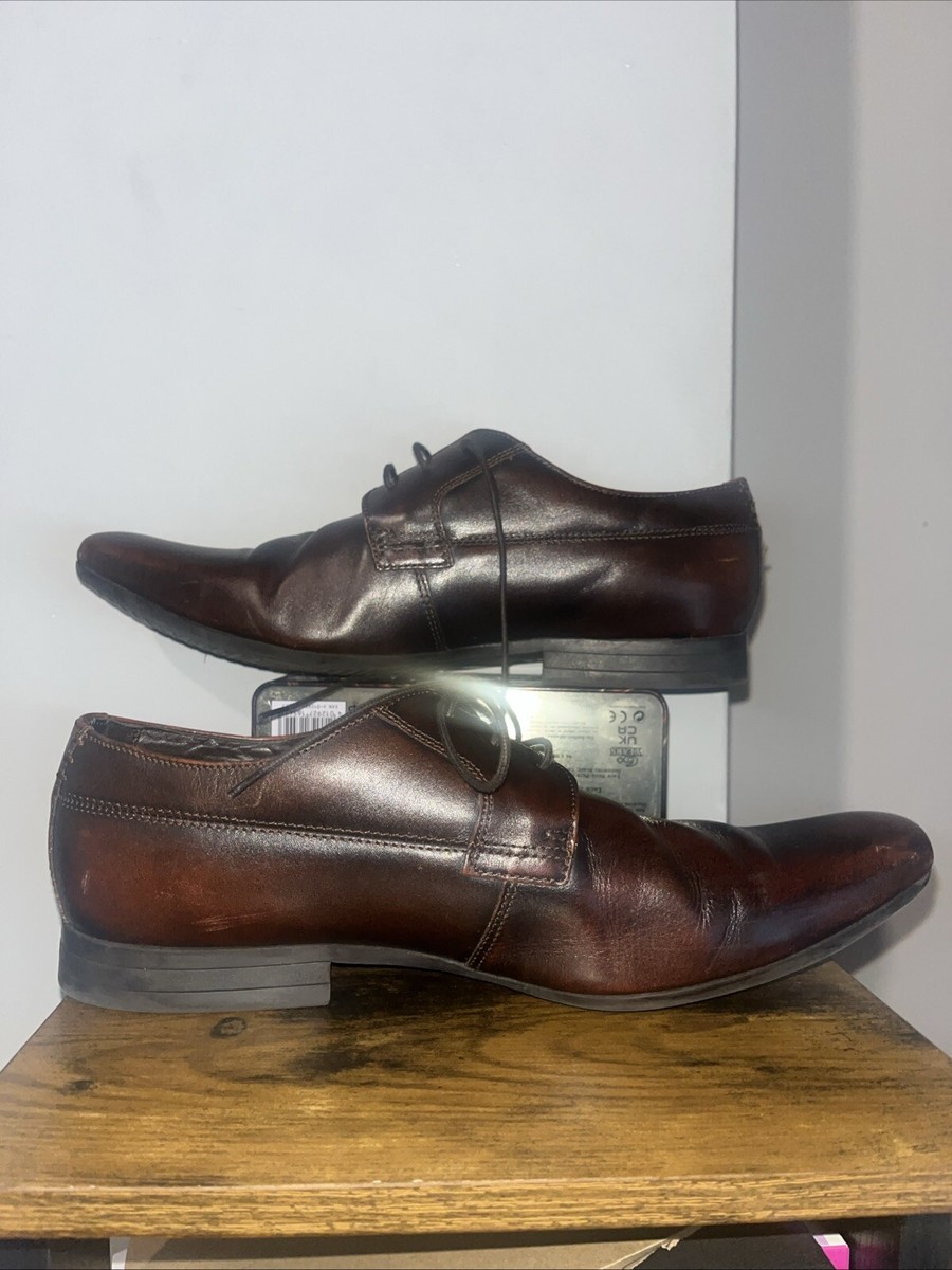 Clarks Collection Soft Mens Brown Leather 15103 Oxford Lace Up Shoes Size 10