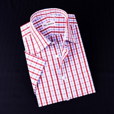 Hot Summer Best Checks Casual Business Dress Shirt Semi Formal Short Sleeve