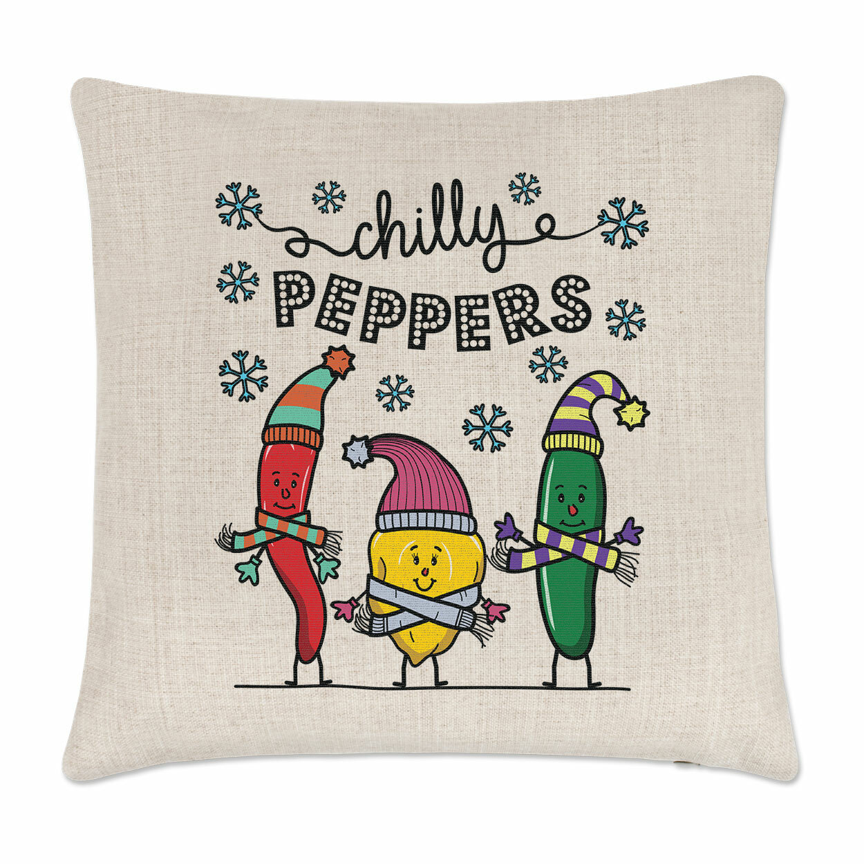 Chilly Peppers Cushion Cover Pillow Joke Cold Spicy Food Hot Funny