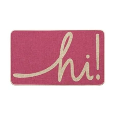  Hi Spring Doormat, Summer Home Decor Low-Profile Switch Rug 17" x 29" Pink