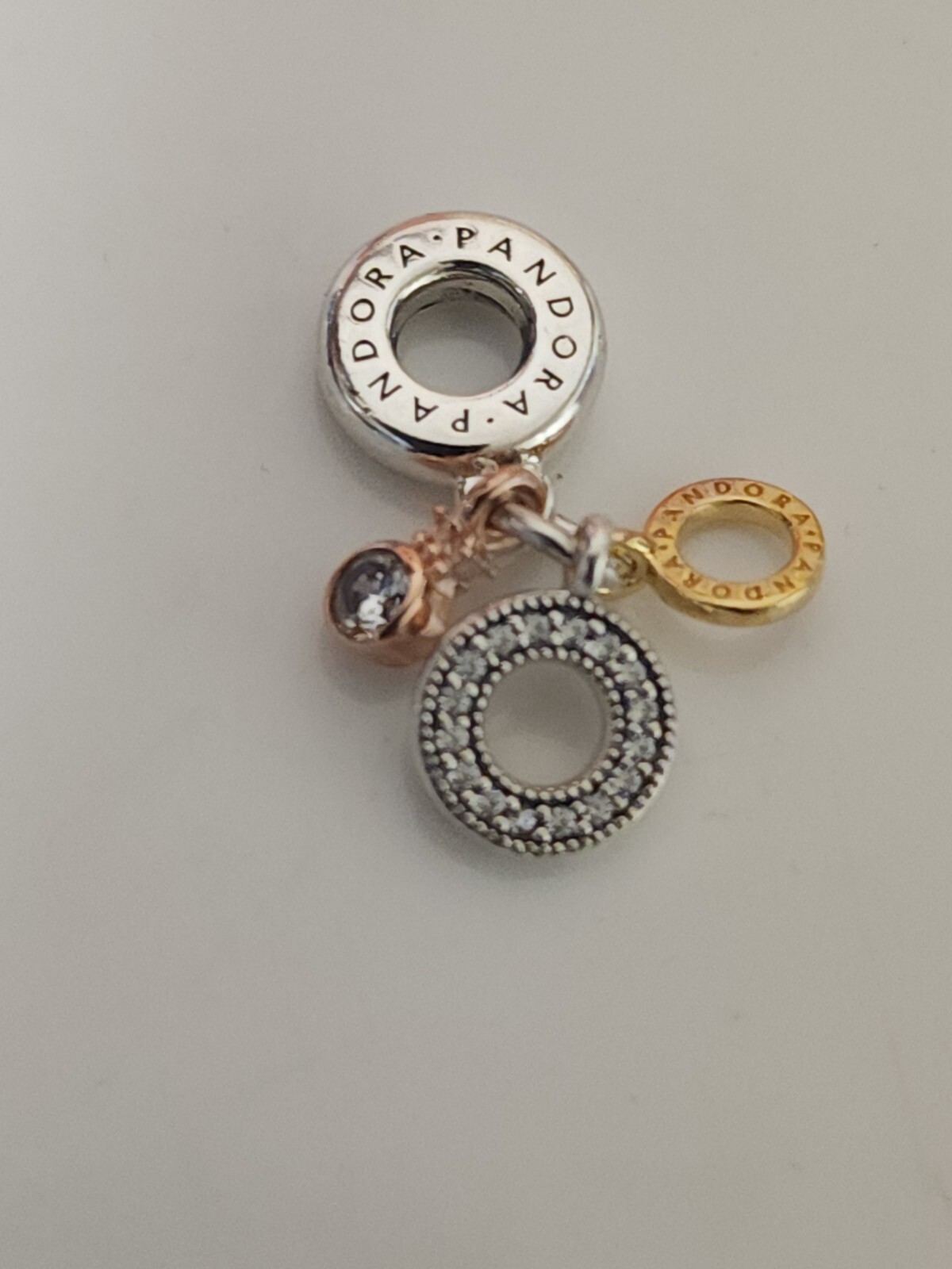 AUTHETIC PANDORA TRIPLE MONOGRAM DANGLE CHARM #799044C01 | eBay