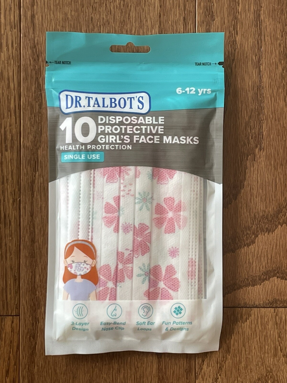 Lot of 4 Dr. Talbot's 10 Pack Disposable Kids Face 20 Masks Girls Ages ...
