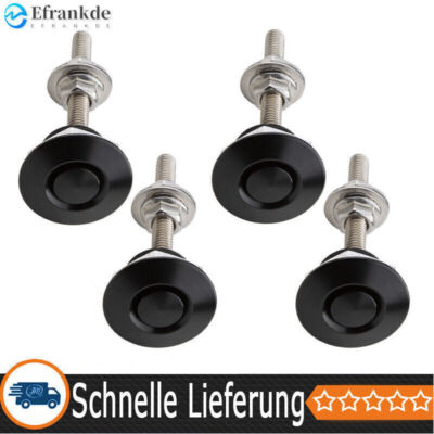 4PCS Motorhaube Pin Push Button Auto Schnellverschluss Haubenschloss Schwarz DE