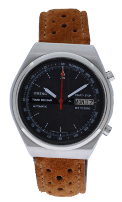 Vintage Men's Seiko 39mm Time Sonar Automatic Day-Date Watch Ref