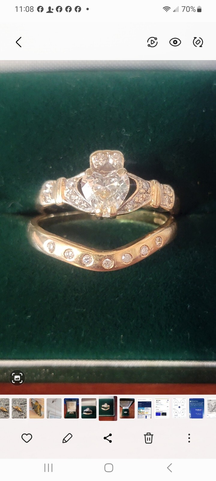 Authentic Claddagh Wedding Ring Set From Ireland. - image 1