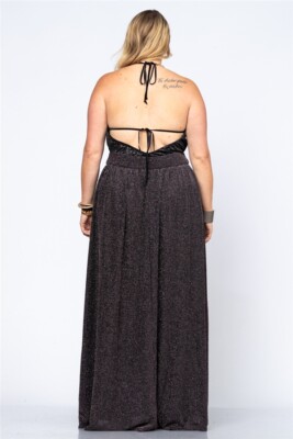 plus size shimmer party dress Ever-Pretty 2026 Elegant Deep V-Neck Glitter Evening Dress with Front Slit Occasion Dress