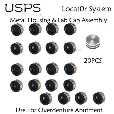 20Pcs Overdenture Locator Abutment Replacement Metal Housing & Lab Cap Assembly
