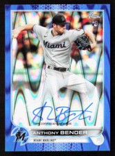 2022 Topps Chrome Anthony Bender Blue RayWave Auto Rookie RC /150 #RA-AB Marlins