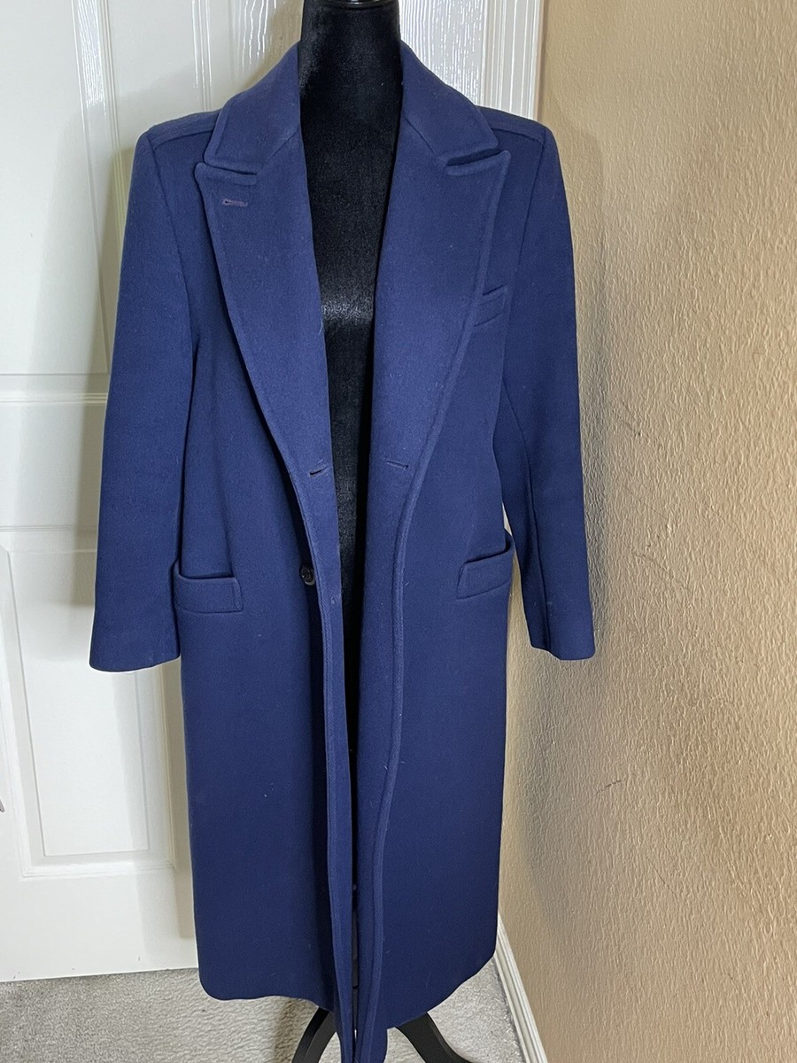Vintage Pendleton Navy Women's Long Double Breasted 100% Wool Coat
