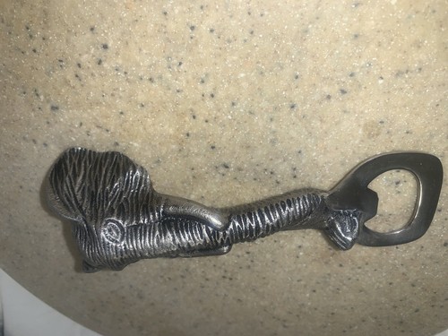Vtg. Stainless Steel Elephant Bottle Opener Beer Soda Wine Cork Cap - Picture 2 of 13