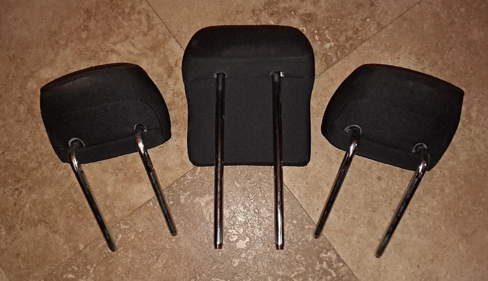 2013 2014 2015 2016 Ford Fusion Rear Seat Cloth Head Rest Set of 3 Black Foto 2 de 4