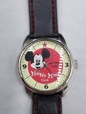 Reloj estilo Mickey Mouse vintage años 60 y estuche orejas de Mickey de metal original