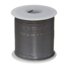 28 AWG Gauge Stranded Hook Up Wire Gray 100 ft 0.0126" MIL Spec 600 Volts