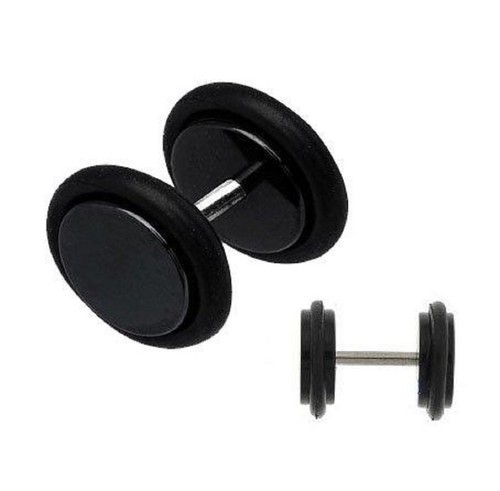 16G (1.2mm) (1 Pair) Faux Plugs Acrylic Top (316L) Surgical Steel, (B/4/6) - Imagen 2 de 2