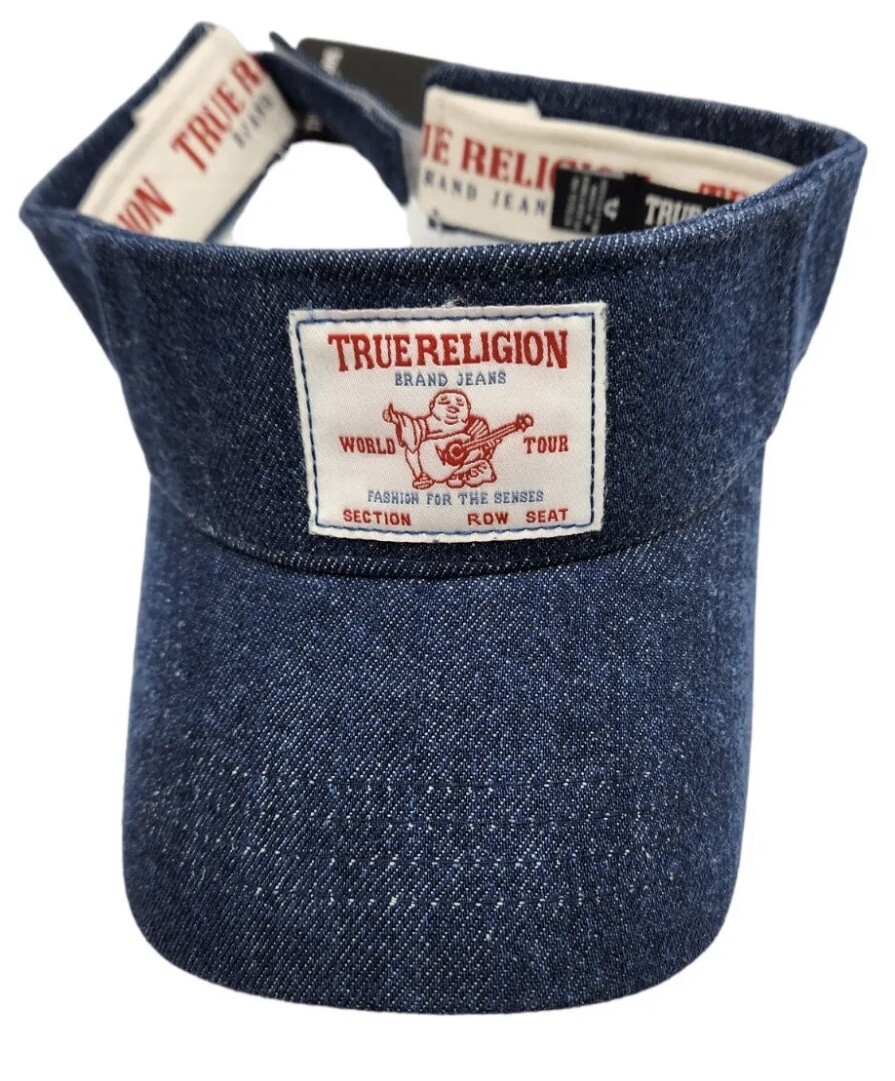 TRUE RELIGION BRAND BUDDHA DENIM Summer VISOR Strapback Hat Cap New Fast  Ship
