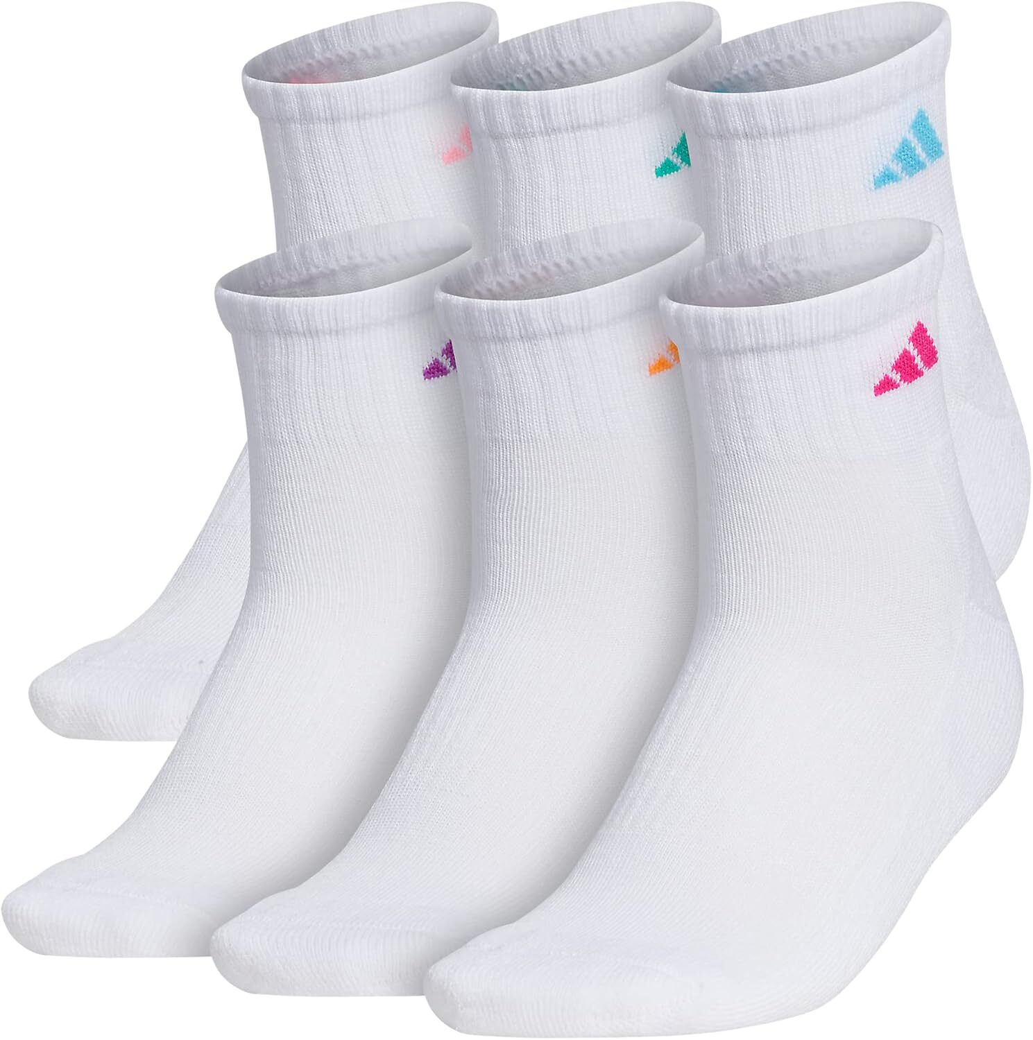 Women Athletic Cushioned Quarter Socks (6-Pair) with arch compressi