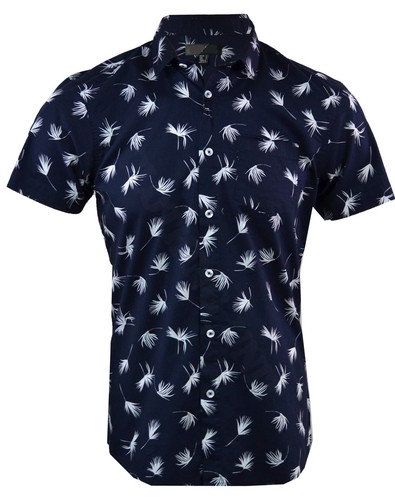 Mens Premium Fashion Hawaiian Floral Shirt Short Sleeve Casual 100% Cotton S-XXL - Picture 12 of 13