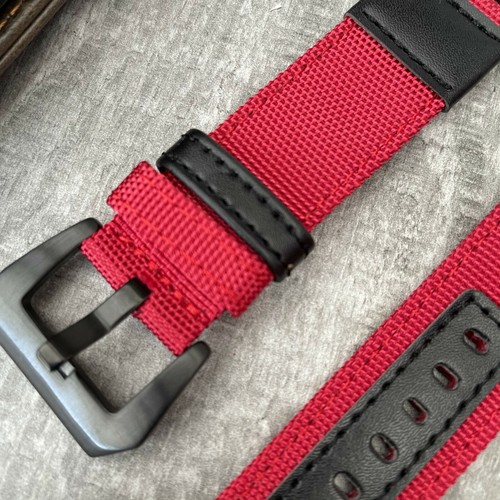 Per Apple Watch 8 7 6 5 4 40/41mm 44/45mm Cinturino Orologio Nylon/Cuoio Rosso - Foto 2 di 7