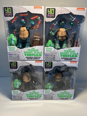 Teenage Mutant Ninja Turtles 40th Original Sketch 4'' Figures-4 Set Free Shipping
