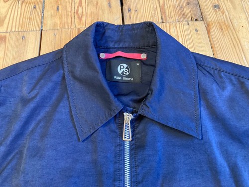 PAUL SMITH PS Chaqueta Delantera Cremallera Azul Marino Cuello Punto M Bolsillos con Cremallera - Imagen 10 de 15