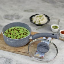 Wonderchef Non-Stick Indian Cooking Lentil and Curry Pan with Lid, 16cm, 18cm