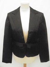 Edina Ronay Jacket Black Size Large Uk 14 Eur 40 Blazer Satin Formal New Women's