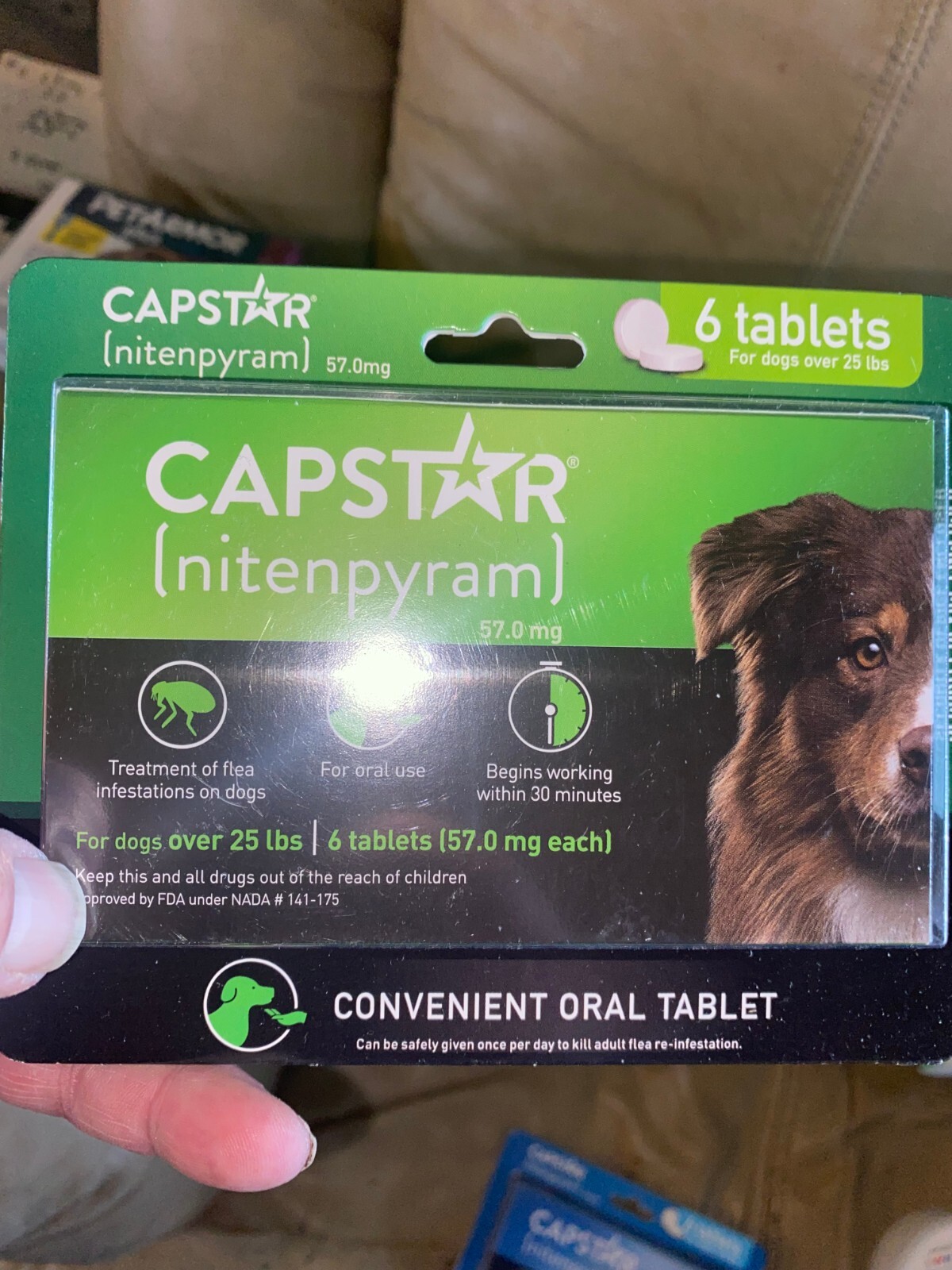 Capstar 6 Tablets Oral Treatment. Dogs Over 25 lbs eBay