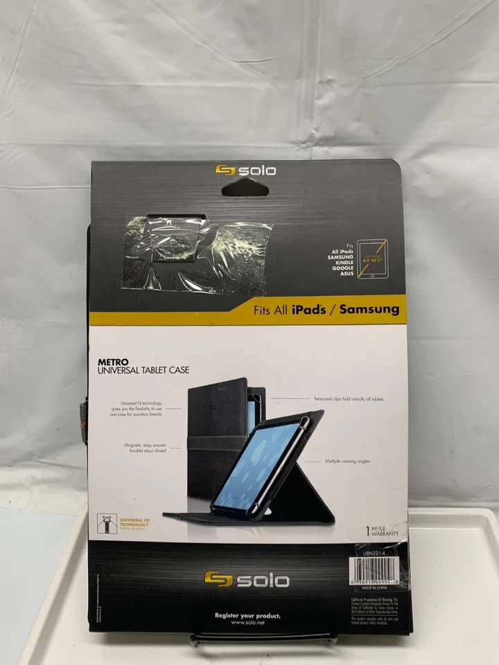 Funda Tablet Solo Metro Universal Fit 8.5" a 11" -NEGRO *Nueva-Caja Dañada Foto 4 de 4