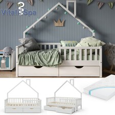 Hausbett Kinderbett Spielbett Noemi 80x160cm inkl. Matratze Schubladen VitaliSpa