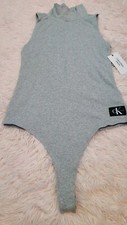 NWT Calvin Klein Sleeveless Bodysuit Color. GRAY stretch size Small