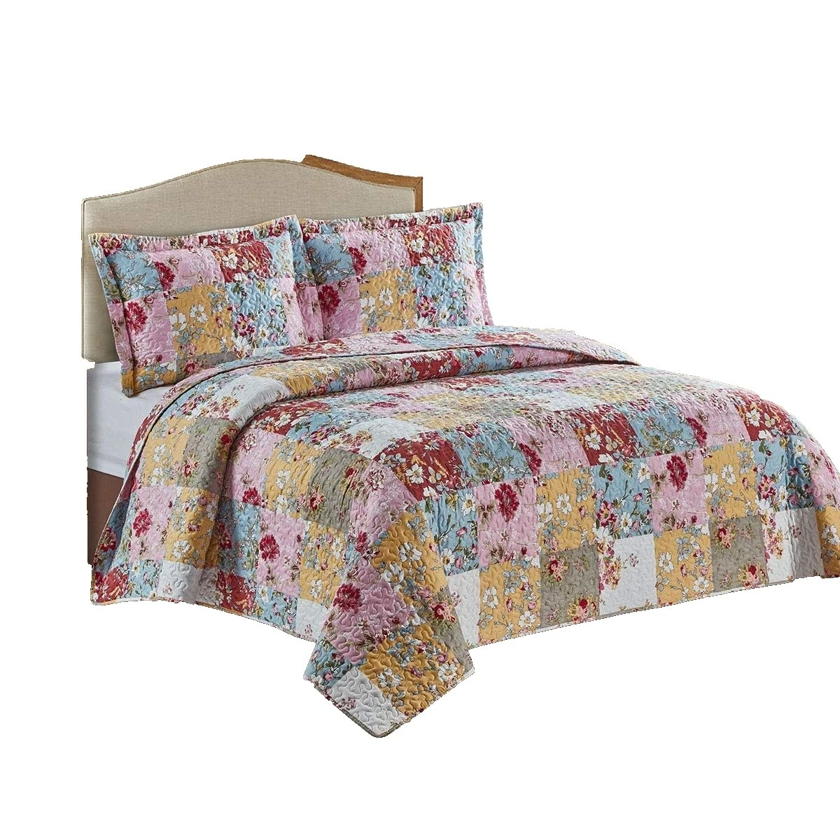 Edredones Floral tradicional de poliéster, colchas y cobertores para cunas