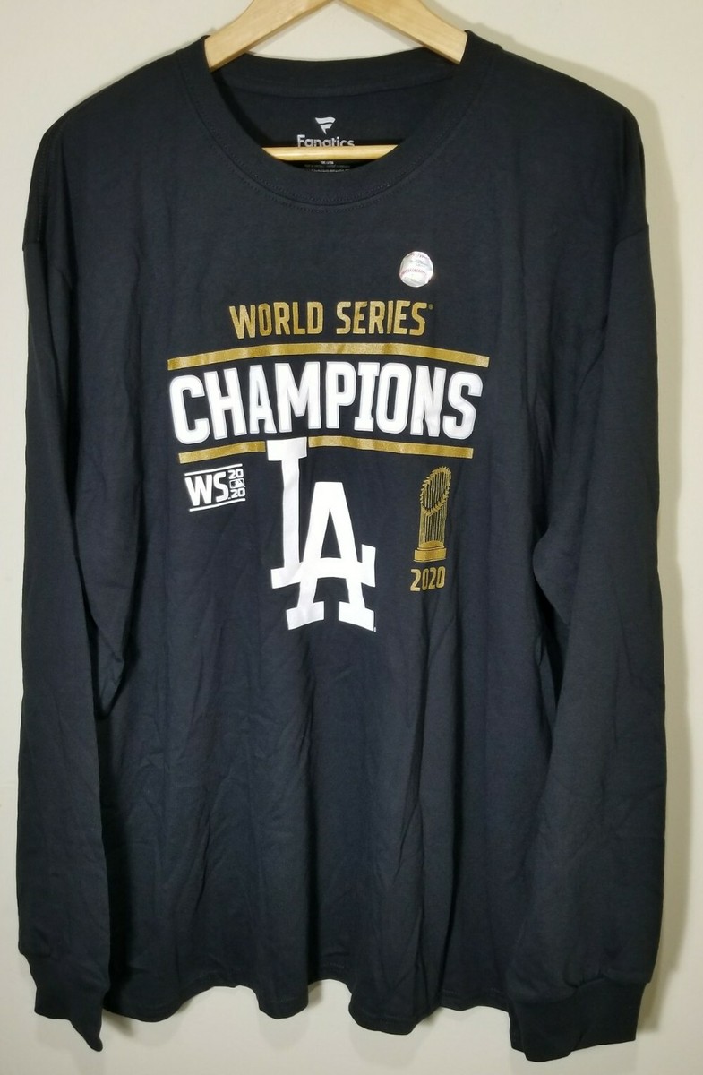 LA Dodgers 2020 MLB World Series Champions Trophy Fanatics Black