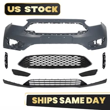 For 2015-2018 Ford Focus Front Bumper Cover Grille Assembly W/Fog Light Cover