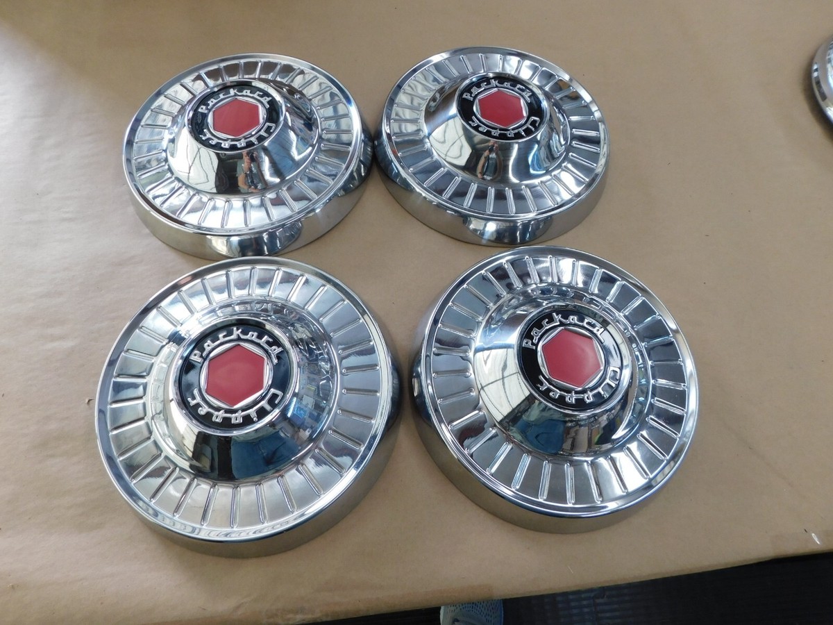 NOS OEM 1953 1954 1955 Packard Clipper Hub Caps Wheel Covers Set