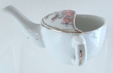 Antique 19th C German Porcelain Floral Invalid Infant Feeder, Nice Condition 23
