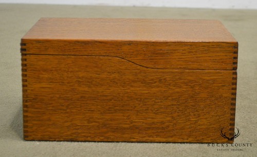 Antique Oak Desktop Library Card File Box - Picture 7 of 12
