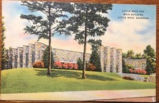 Little Rock Zoo Main Building Linen Postcard Little Rock Arkansas