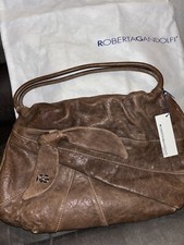 Roberta Gandolfi Purse Genuine Leather Brown Italian New