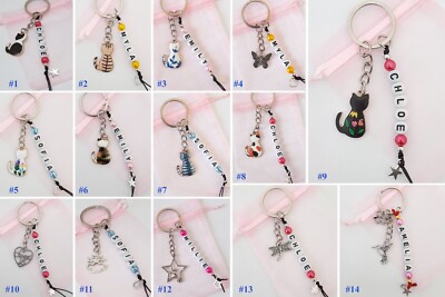 Personalisierter Schlüsselanhänger Name Wunderperlen, Frau, Dame, Mädchen Taschenanhänger + Geschenktüte