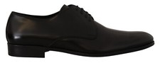 DOLCE & GABBANA Shoes Black Leather Lace Up Mens Formal Derby EU39.5 /US6.5 $800