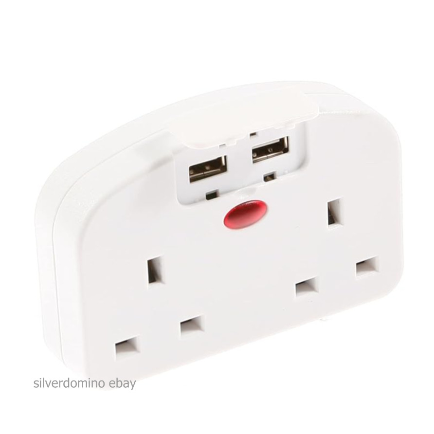 Twin UK to USA Travel Adaptor with 2 x USB Charging Ports • America / US