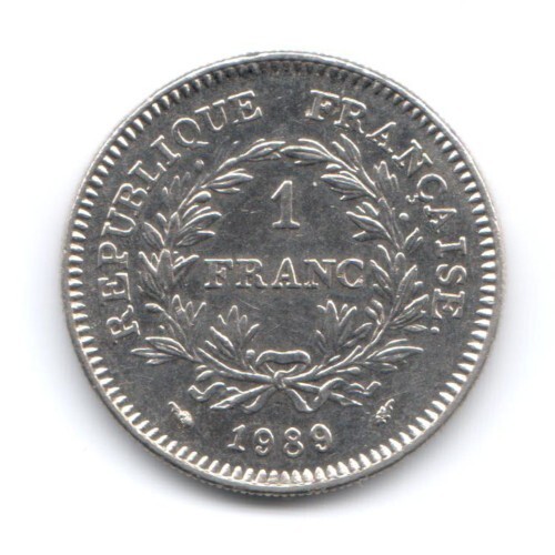 France 1 franc 1989 โ 30th anniversary of the Fifth Republic (UNC) - Picture 1 of 2