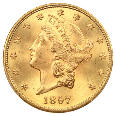 エ★特選♡贈答品★1.5kg超【GIFT♡箱入り10石☆ゴールデンカルサイト】P 1897 $20 PCGS MS65 ex: D.L. Hansen | eBay
